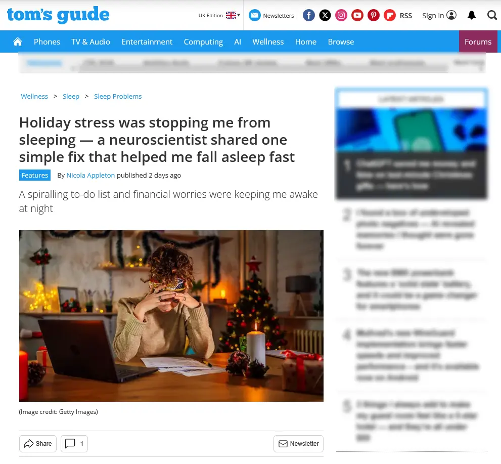 Holiday-stress-was-stopping-me-from-sleeping-a-neuroscientist-shared-one-simple-fix-that-helped-me-fall-asleep-fast-Tom-s-Guide