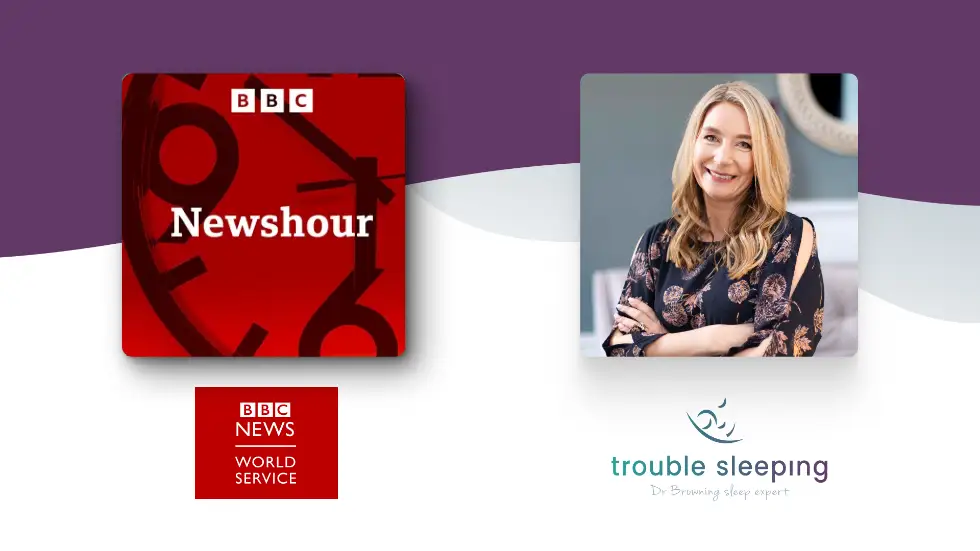 Dr Lindsay Browning interviewed on BBC World discussing insomnia, sleep problems, anxiety at night and practical advice for better sleep