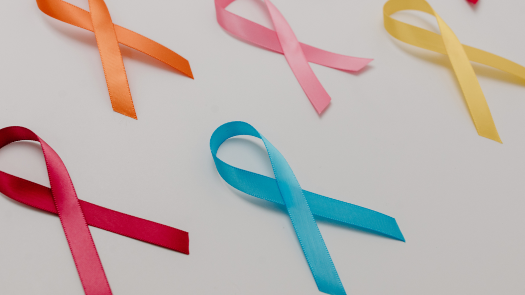 Cancer Awareness ribbons to represent this cancer and sleep blog